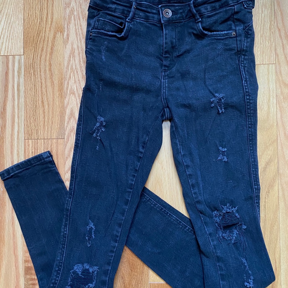 Zara ripped skinny jeans.